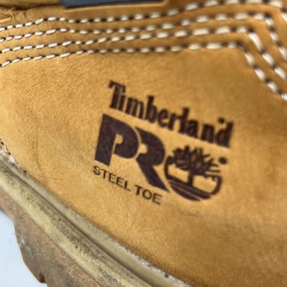 TIMBERLAND Boots Women 7 PRO Steel Toe Direct Attach 6" Insulated Waterproof Tan - Picture 10 of 13